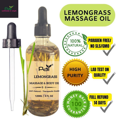 PAI Wellness Lemongrass Body Massage Oil - PAI Wellness