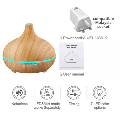 Wood Yoga Diffuser Product Image from PAI Wellness MalaysiaAroma Diffuser Wood Yoga (300ml) | Shop Diffuser | PAI Wellness