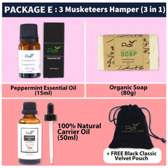 PAI Gift Set - 3 Musketeer Body Care Set Carrier Oil, Essential Oil & Organic Soap - PAI Wellness