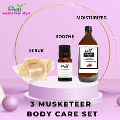PAI Gift Set - 3 Musketeer Body Care Set Carrier Oil, Essential Oil & Organic Soap