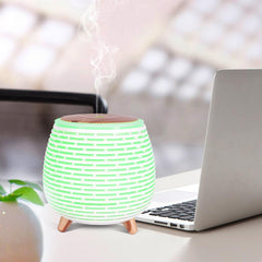 USB Diffuser Stripe Wood Table Lamp (90ml) | Shop Diffuser | PAI Wellness